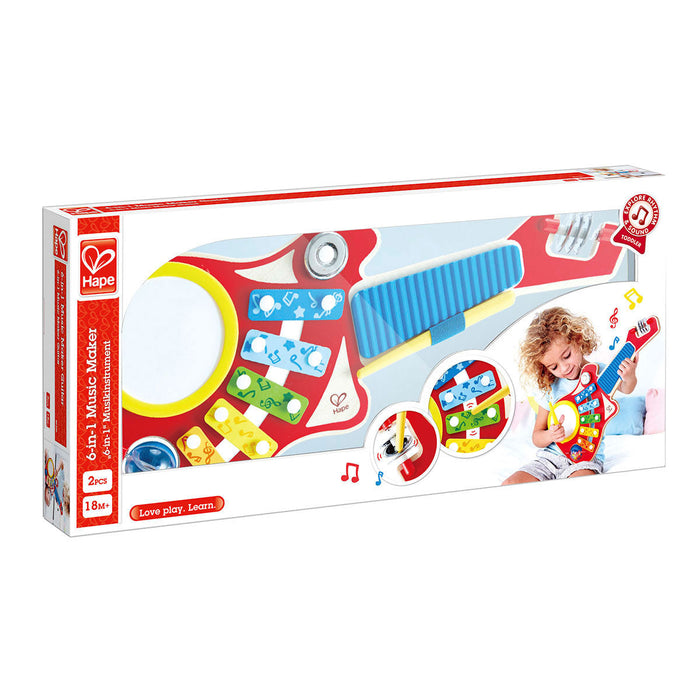 Hape 6-in-1 Guitar Toy Musical Instrument