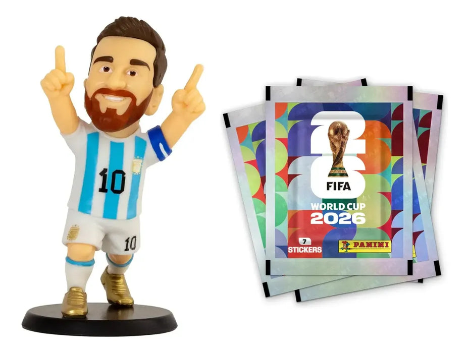 Messi Figure Combo + 5 World Cup 2026 Sticker Packs